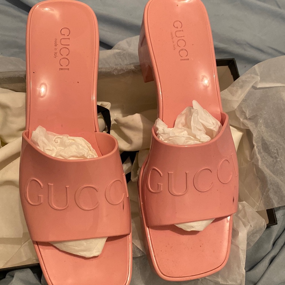 Gucci Rubber Heel Sandal Size 41